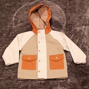 Wonder Nation Brown/Tan Rain Slicker Jacket Size: 12month